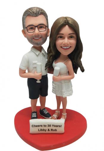 30th years anniversary gift bobblehead Custom handmade gift