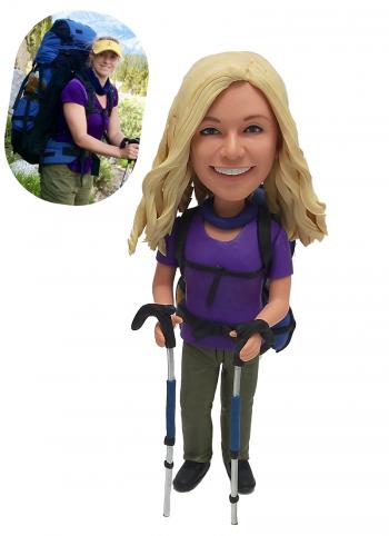 Custom hiking bobblehead hiker