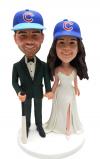 Baseball bobblehead Chicago Cubs couple wedding cake topper bobbleheads Baseball bobblehead Chicago Cubs couple wedding cake topper bobbleheads