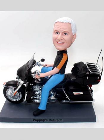 Custom motorcycle bobblehead Retired gift for dad