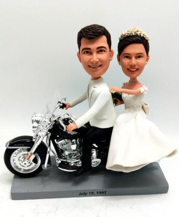 Custom motorcycle couple bobblehead gifts for couple wedding