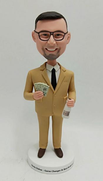 Custom bobblehead-Money in hands Boss Gifts Best Employee rewards