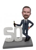 Custom bobblehead 50th Birthday with beer Custom bobblehead 50th Birthday with beer
