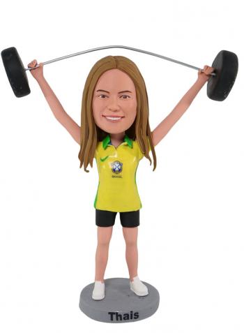 Custom Weight Lifting Female Bobblehead Figurine